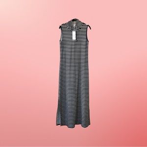 🆕 EXIST Navy & White Hooded Maxi Dress